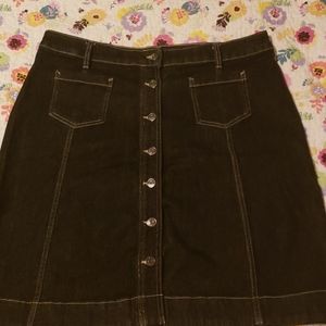 Chaps Black Denim Skirt